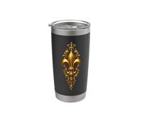 Illustration de l'emblème héraldique royal de fleur de lys Gobelet isotherme en acier inoxydable double paroi