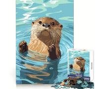 Illustration de Loutre dans l'eau Puzzle de 1000 pièces pour Adolescents Jeu Intelligent et divertissant pour Passer Un Moment agréable (38x26cm)
