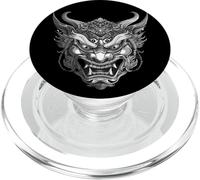 Illustration de Masque de démon Oni féroce | Art de la mythologie Japonaise PopSockets PopGrip pour MagSafe