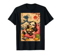 Illustration de Nouilles japonaises rétro Kawaii Ramen Panda Gaming T-Shirt