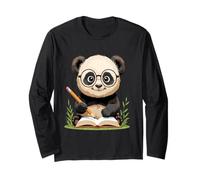 Illustration de Panda lisant Un Livre Manche Longue
