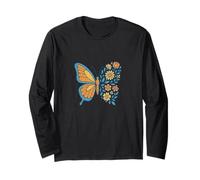 Illustration de papillon floral Fleurs et papillons Manche Longue