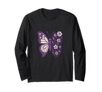 Illustration de papillon floral Fleurs et papillons Manche Longue