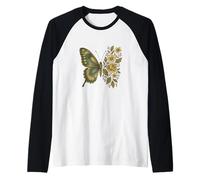 Illustration de papillon floral Fleurs et papillons Manche Raglan