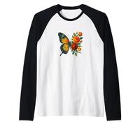 Illustration de papillon floral Fleurs et papillons Manche Raglan