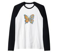 Illustration de papillon floral Fleurs et papillons Manche Raglan