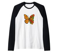 Illustration de papillon floral Fleurs et papillons Manche Raglan