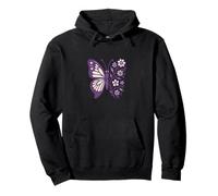 Illustration de papillon floral Fleurs et papillons Sweat à Capuche