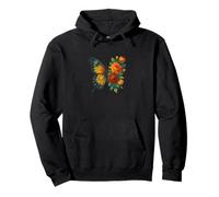 Illustration de papillon floral Fleurs et papillons Sweat à Capuche