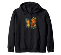 Illustration de papillon floral Fleurs et papillons Sweat à Capuche