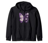 Illustration de papillon floral Fleurs et papillons Sweat à Capuche