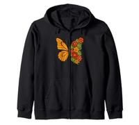 Illustration de papillon floral Fleurs et papillons Sweat à Capuche