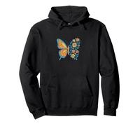 Illustration de papillon floral Fleurs et papillons Sweat à Capuche