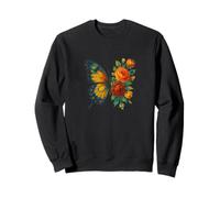 Illustration de papillon floral Fleurs et papillons Sweatshirt