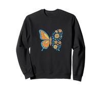 Illustration de papillon floral Fleurs et papillons Sweatshirt