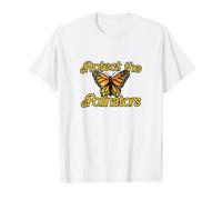 Illustration de Papillon monarque Protéger Les pollinisateurs T-Shirt Graphique avec Valeur, Homme, Blanc, S
