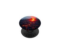 Illustration de Paysage de Montagne volcanique en éruption de Lave PopSockets PopGrip Adhésif