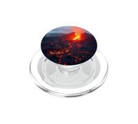 Illustration de Paysage de Montagne volcanique en éruption de Lave PopSockets PopGrip pour MagSafe