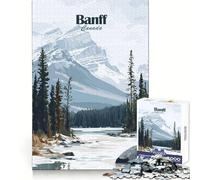 Illustration de Paysage montagneux de Banff, Canada Puzzle de 1000 pièces pour Adolescents Un défi Stimulant pour se détendre et Un (38x26cm)