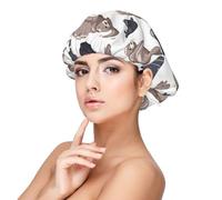 Illustration de phoques Lion de mer,Bonnet de nuit en satin pour adulte - Bonnet de nuit élastique pour femme, couvre-cheveux de nuit