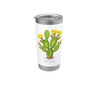 Illustration de plante de cactus oreille de lapin Opuntia microdasys Gobelet isotherme en acier inoxydable double paroi