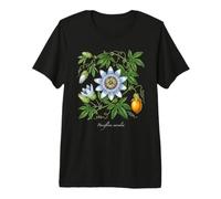 Illustration de Plante de passiflore Bleue Passiflora caerulea T-Shirt Haut de Gamme