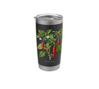 Illustration de plante de piment fort Capsicum annuum Gobelet isotherme en acier inoxydable double paroi