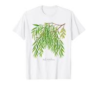 Illustration de Plante de Saule pleureur Salix babylonica T-Shirt Graphique avec Valeur
