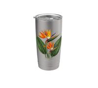 Illustration de plante oiseau de paradis Strelitzia reginae Gobelet isotherme en acier inoxydable double paroi