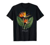 Illustration de Plante Oiseau de Paradis Strelitzia Reginae T-Shirt Graphique avec Valeur