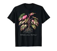 Illustration de Plante Philodendron Pink Princess T-Shirt Graphique avec Valeur, Homme, Noir, XL