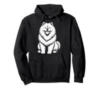 Illustration de Portrait de Chien de Poméranie Souriant Mignon Sweat à Capuche