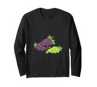 Illustration de raisins doux violets et verts Manche Longue