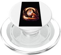 Illustration de Renard Rouge céleste avec Galaxie et Lune PopSockets PopGrip pour MagSafe
