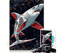 Illustration de Requin tatoué Puzzle de 1000 pièces pour Adolescents Jouet cognitif et ludique Assemblage Facile Pièce d'art 38x26cm