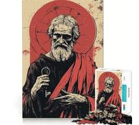 Illustration de Saint Pierre avec légende, Puzzle de 1000 pièces pour Adolescents, Jeu Intelligent, Jeu d'intérieur, découpe précise, Cadeau Exquis (38x26cm)
