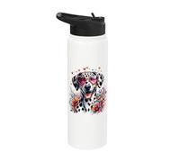 Illustration de Saint Valentin Motif lévrier américain Stainless Steel Insulated Water Bottle