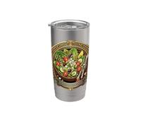 Illustration de salade méditerranéenne grecque Gobelet isotherme en acier inoxydable double paroi
