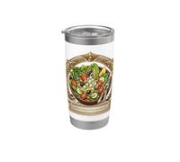 Illustration de salade méditerranéenne romaine design foodie Gobelet isotherme en acier inoxydable double paroi