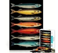 Illustration de Sardines colorées Puzzle de 1000 pièces pour Adolescents Jeu de logique Couleurs claires Amusant pour Toute la Famille Joli visuel (50x75cm)