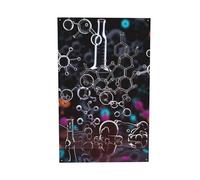 Illustration de science abstraite chimie 3D imprimée bannière décorative, drapeau mural intérieur ou extérieur pour dortoir, fête, jardin, toile de fond festive, 0,9 x 1,5 m