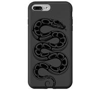 Illustration de Serpent Minimaliste Art Python - Anthracite Coque pour iPhone 7 Plus/8 Plus
