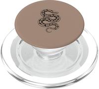 Illustration de Serpent Minimaliste Art Python - Marron PopSockets PopGrip pour MagSafe
