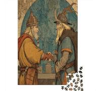 Illustration de Style XVIIIe siècle sur Le thème des Vikings Cadeau Unique Décoration Intérieure Jeu ÉduChatif Challenge Toy Adultes & Enfants des 14 Ans 70x50cm/1000pcs
