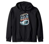 Illustration de Surf Catch The Cold Waves Sweat à Capuche