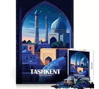 Illustration de Tachkent, Ouzbékistan Puzzle Adulte 1000 pièces Exercice Intelligent, détente paisible, Bords précis, Cadeau de Noël élégant (38x52cm)