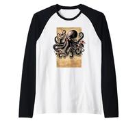 Illustration de tatouage de pieuvre de style japonais féroce Edo Manche Raglan