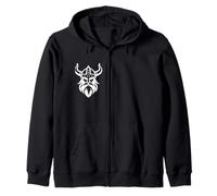 Illustration de tête de Guerrier Viking | Casque Viking Nordique Sweat à Capuche