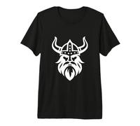 Illustration de tête de Guerrier Viking | Casque Viking Nordique T-Shirt Haut de Gamme
