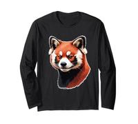 Illustration de tête Panda Roux stylisée Manche Longue